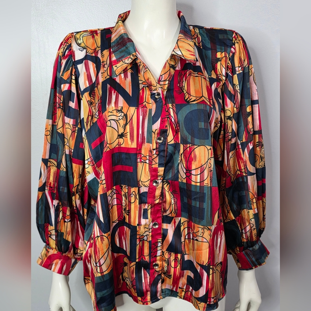 Garfield Abstract Print Women's Blouse